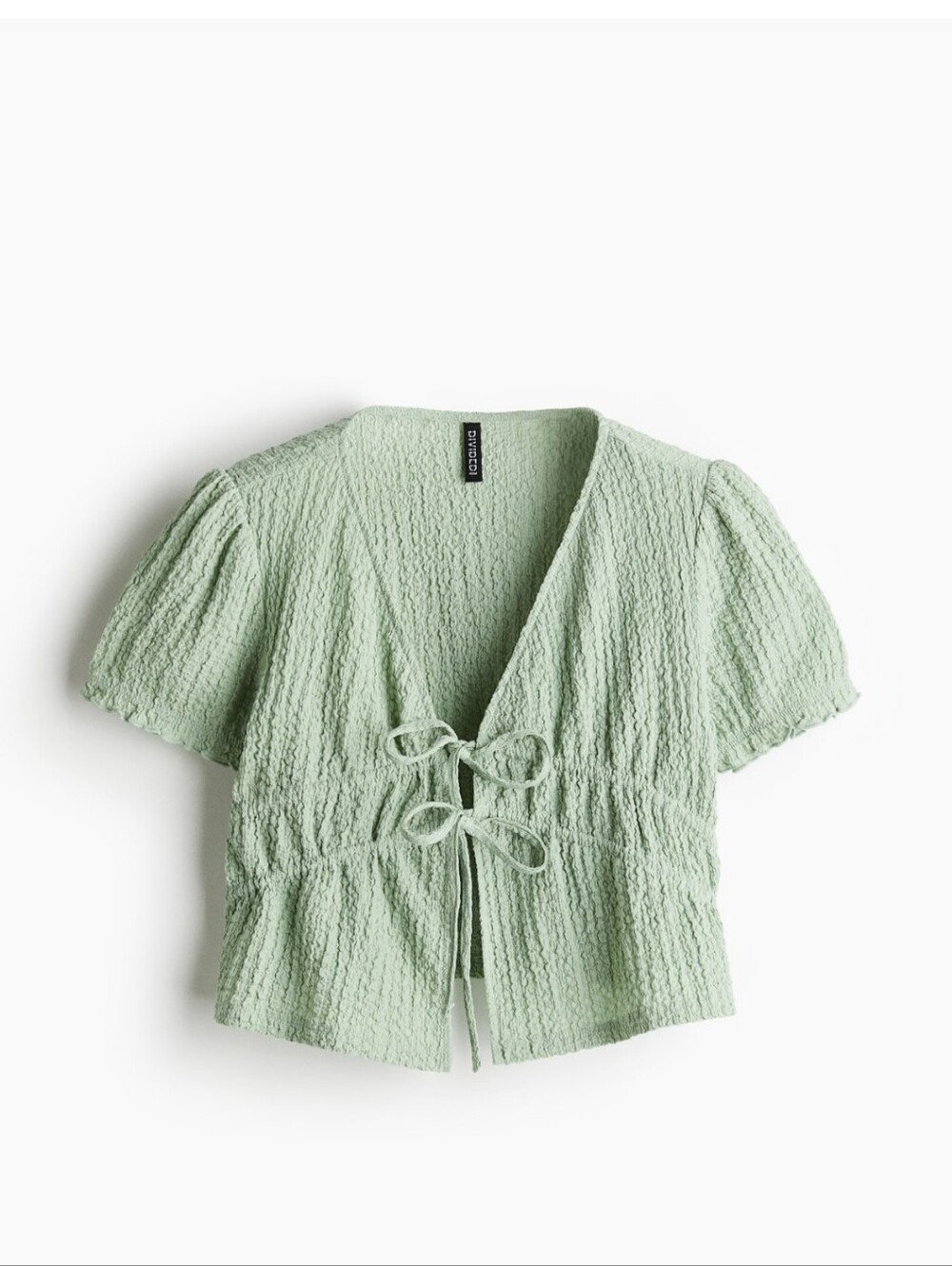 H&M Divided Crinkled Tie Front Top